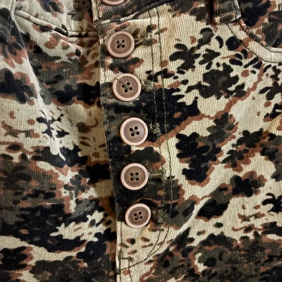 Pilcro Anthropologie High Rise Skinny Camo Floral Corduroy Pants Size 30 - Picture 5 of 8